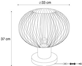 Moderná drôtená stolná lampa béžová 33 cm - Gila