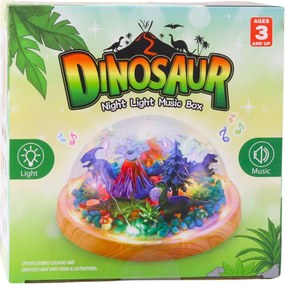 LEAN Toys Kreatívna súprava DIY terárium s dinosaurami kupola nočné svetlo a zvuky