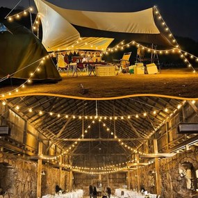 LED stmievateľná vonkajšia svetelná reťaz 25xE12/1W/24/230V 17,5 m IP65 čierna + DO