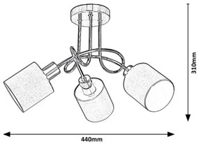 Rabalux - Prisadený luster 3xE14/25W/230V