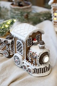 Perníkový vláčik so svetielkami Gingerbread Noël LED - 26*8*11 cm