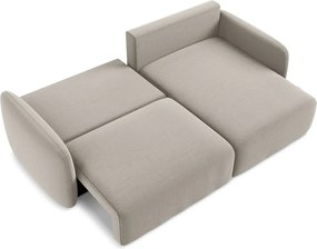 Taupe zamatová rozkladacia/s úložným priestorom rohová pohovka (pravý roh/s leňoškou) Kalena – Makamii