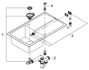 GROHE 31640AP0 - Kompozitný drez K400 860 × 500 mm granit/čierna