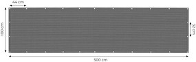 Balkónová clona 100x500 cm sivá, MultiGarden