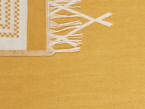 Prikrývka 130 x 170 cm žltá JALKINI Beliani