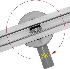 Rea Neo Slim Pro, lineárny odtokový žľab s 360stupňovým sifónom 90cm, nerez, REA-G8403