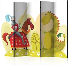 Paraván - Dragon and knight II [Room Dividers] Veľkosť: 225x172, Verzia: Obojstranný