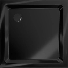 Mexen SLIM - štvorcová sprchová vanička 100x100x5cm + čierny sifón, čierna, 40701010B