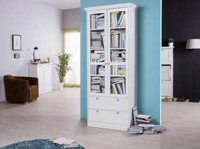 Vysoká vitrína Landwood, biela