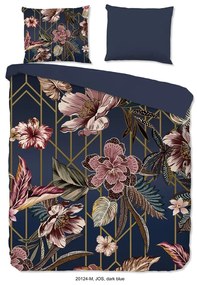 Tmavomodré obliečky na dvojlôžko/predĺžené z mikrovlákna 200x220 cm Jos – Good Morning