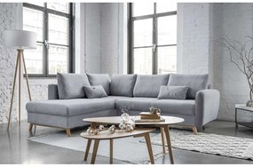 Svetlosivá rozkladacia rohová pohovka Miuform Scandic Lagom L, ľavý roh