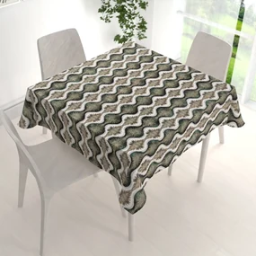 Biante Bavlnený štvorcový obrus Sandra SA-542 Okrasné hviezdy na zelenom/bielom 140x140 cm
