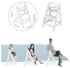 Biela jedálenská stolička Grow-Along – Roba