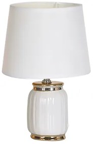 Stolná lampa glamour bielo-zlatá 26,5 cm