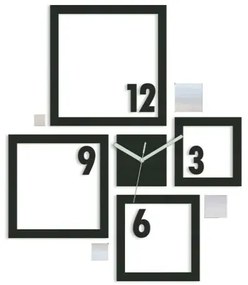 3D nalepovacie hodiny Quadrat wenge