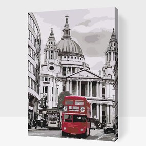Gario Maľovanie podľa čísel Londýnsky autobus Rozmery: 80 x 120 cm, Rámovanie: S vnútorným rámom