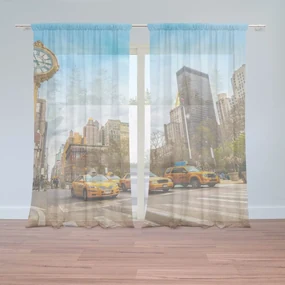 Sablio Záclony Žlté taxíky 2: 2ks 150x250cm