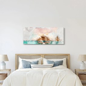 Obraz - Maledivy, drevené mólo (120x50 cm)