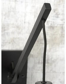 Nástenná lampa bromo s čierna, prírodná MUZZA