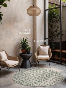 Zelený/krémovobiely okrúhly vnútorný a vonkajší koberec ø 160 cm Haringey Crouch – Ted Baker