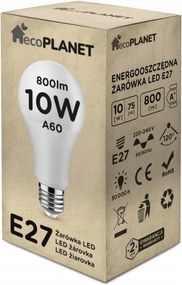 LED stropné svietidlo 2xE27 štvorcové biele + 2xE27 10W neutrálna biela žiarovka
