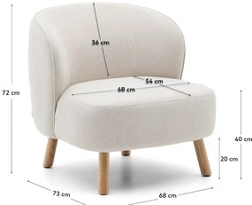 Krémové ženilkové kreslo Ulit – Kave Home
