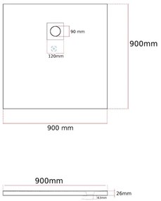 Erga Oldaf, SMC štvorcová sprchová vanička 90 x 90 cm, šedá matná, ERG-GMA-OL-9090G