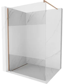 Mexen Kioto, sprchová zástena Walk-In 80 x 200 cm, 8mm číre sklo-námraza, medený matný profil, 800-080-101-65-35