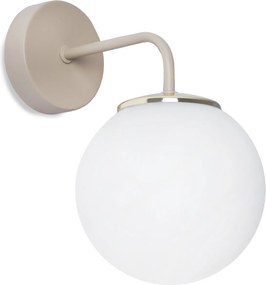 Nástenné svietidlo Florence 2, 1x biele sklenené tienidlo, be/g