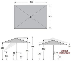 Knirps KNIRPS Automatic 260 x 165 cm - záhradný slnečník : Barvy slunečníků - DP07