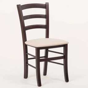 Stima stolička PAYSANE s čalúneným sedákom Vyberte odtieň ->: Wengé, Vyberte látku ->: LUX Béžová 25