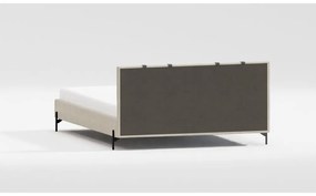 Béžová čalúnená dvojlôžková posteľ s roštom 180x200 cm Tulsa – Ropez