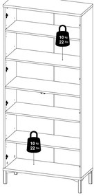 Čierna/v prírodnej farbe vitrína v dekore orecha 89x203x36 cm Roomers – Tvilum