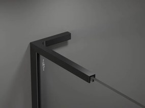 Mexen Kioto L, sprchová zástena Walk-In 70 x 200 cm, 8mm číre sklo-námraza, čierny profil, 800-070-103-70-35