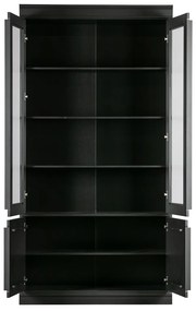 Čierna vitrína z borovicového dreva 110x215 cm Organize – BePureHome