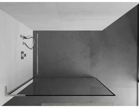 Mexen Kioto L, sprchová zástena Walk-In 100 x 200 cm, 8mm číre sklo čierny vzor, brúsená oceľ profil, 800-100-103-97-70