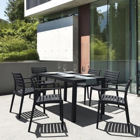 ARTEMIS záhradná stolička s podrúčkami black