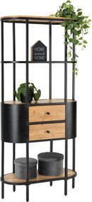 XXXLutz STOJACÍ REGÁL, čierna, farba akácie, železo, akácia, 78/172/36 cm Ambia Home - Regály - 001630013402