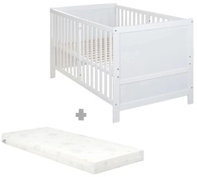 Biela postieľka s nastaviteľnou výškou 70x140 cm Easy Sleep – Roba