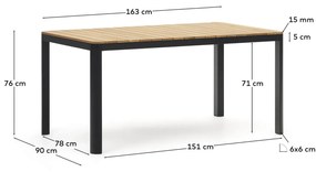 Záhradný stôl noba 160 x 90 cm čierny MUZZA
