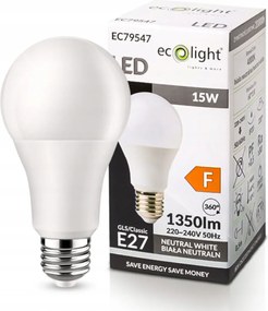 ECOLIGHT LED žiarovka - E27 - 15W - 1350Lm - neutrálna biela 4000K 230V