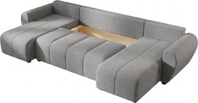 Rozkladacia obojstranná sedacia súprava do U SEVIO 311x145 cm, sivá + 2 vankúšiky ZDARMA