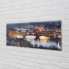 Obraz na akrylátovom skle Italy bridges noc rieka 120x60 cm