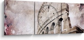 Obraz - Koloseum, Rím, Taliansko (s hodinami) (90x30 cm)
