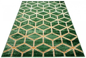 Moderný zelený koberec s originálnym geometrickým vzorom Šírka: 140 cm | Dĺžka: 200 cm