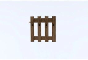 Tmavohnedá nástenná polica so 4 vešiakmi Carina