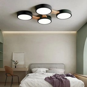 Toolight - LED stropné svietidlo 4-bodové APP527-4C, čierna-hnedá, OSW-08469