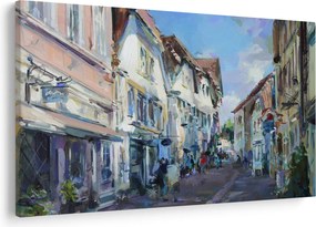Obraz - Ulička starého mesta, akrylová maľba (90x60 cm)