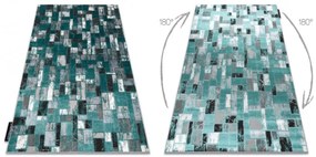 Koberec DE LUXE 6768 Geometrický - štrukturálny - zelený / antracit