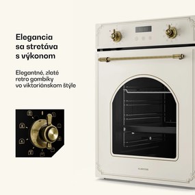 Klarstein Victoria vstavaná rúra 45 cm 49 l krémová